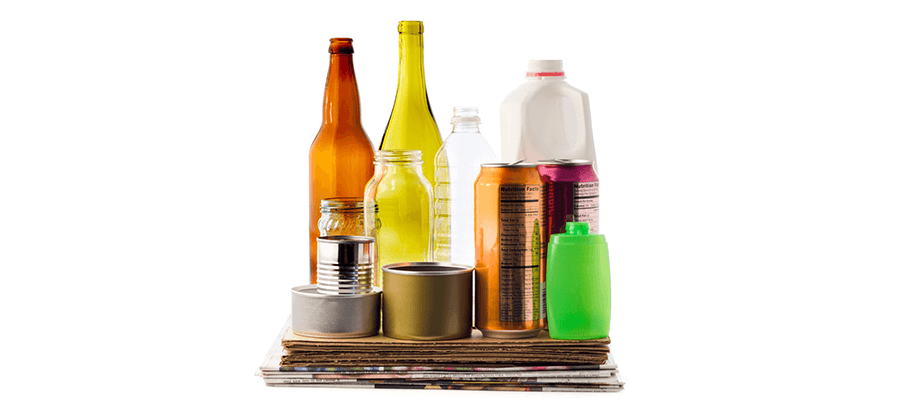Recycling Packaging Material Paper Cardboard Bottles Plastic Glass Picture